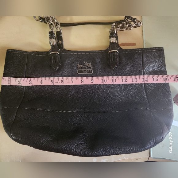 Coach Black Leather Tote Bag - Picture 6 of 9